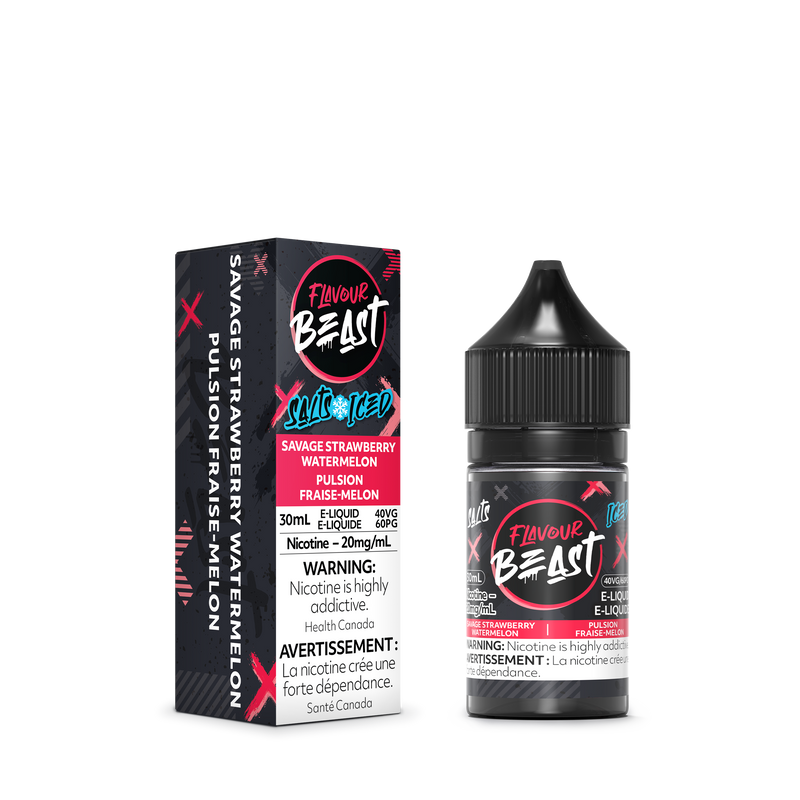 Flavour Beast E-Liquid- Savage Strawberry Watermelon Iced Nic Salt